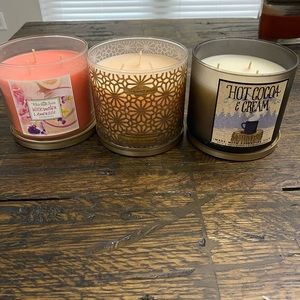 Bath & Body Works 3 Wick Candles-Not Used